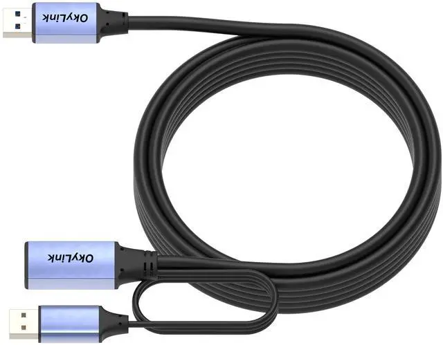 Alt view image 4 of 5 - OkyLink 15ft(5M) Active USB 3.0/3.2 Gen 1 Extension Cable A Male to A Female with Power Cable 5Gbps for CCTV Camera, Printer
