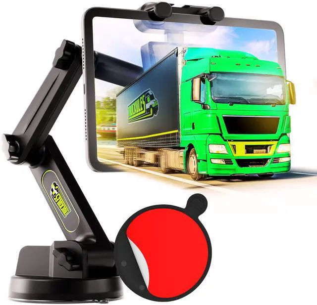 Main image of Tablet Holder for Truck Tablet Mount - iPad Mount for Truck, Heavy Duty Super Suction Cup,16.7 inch Long Arm & Stable,Device & iPad Holder for Dashboard,Dashboard Pad Windshield and Window -Commercial