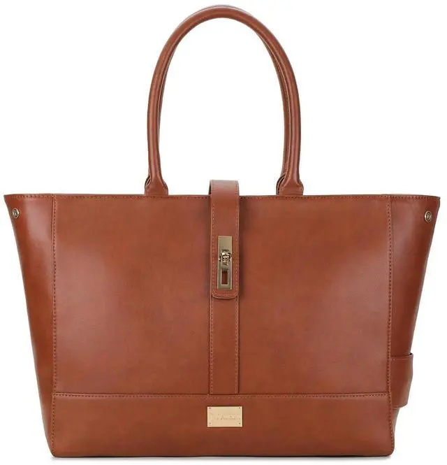 Main image of RASHKI SARA Women Tote bag 15.6 Laptop Messenger Bag Office Bag College Bag Vegan Leather (Tan)