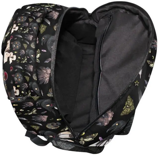 Alt view image 5 of 5 - MNSRUU Student School Bag Goth Skull Moth Backpack for Girls Boys College Bookbag Laptop Rucksack Travel Backpack for Adult Teen Casual Daypack