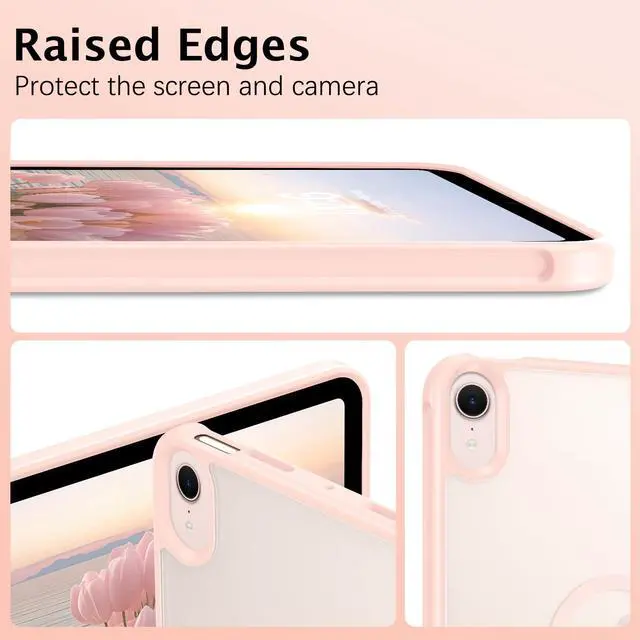 Alt view image 5 of 5 - Telaso for iPad mini 7 A17 Pro 2024/iPad Mini 6 2021 8.3 Inch iPad mini 7th/6th Gen Magnetic Case, Translucent Matte Back Soft TPU Bumper Military Grade Protective Case for iPad mini 7/Mini 6, Pink