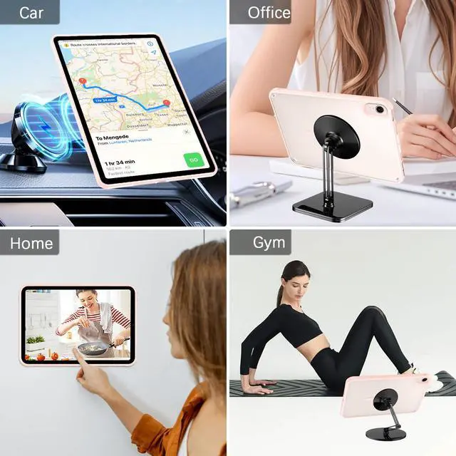 Alt view image 3 of 5 - Telaso for iPad mini 7 A17 Pro 2024/iPad Mini 6 2021 8.3 Inch iPad mini 7th/6th Gen Magnetic Case, Translucent Matte Back Soft TPU Bumper Military Grade Protective Case for iPad mini 7/Mini 6, Pink