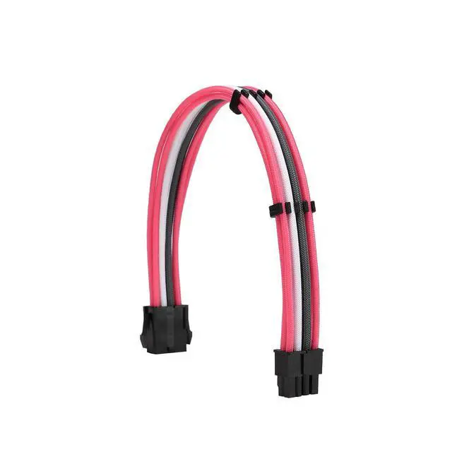 Alt view image 4 of 5 - Formulamod Sleeve Extension Power Supply Cable Kit 18AWG (1) ATX 24P+ (1) EPS 8-P+ (2) PCI-E8-P with Combs for PSU to Motherboard/GPU (Pink Grey White)