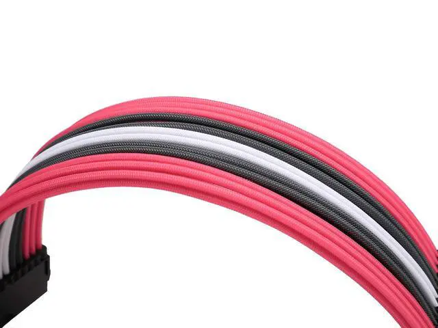 Alt view image 5 of 5 - Formulamod Sleeve Extension Power Supply Cable Kit 18AWG (1) ATX 24P+ (1) EPS 8-P+ (2) PCI-E8-P with Combs for PSU to Motherboard/GPU (Pink Grey White)