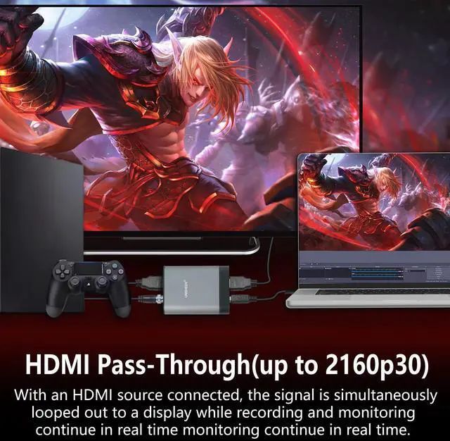 Alt view image 3 of 5 - Unisheen 4k HDMI SDI Video Capture Card, 4K30 HDMI to USB 3.0 Capture Card for Streaming Work with Camera/Xbox/PS4/PS5/PC/OBS