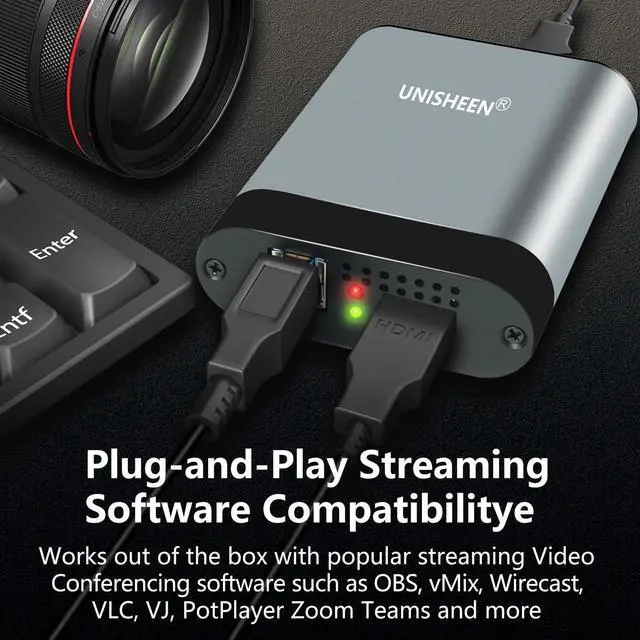 Alt view image 5 of 5 - Unisheen 4k HDMI SDI Video Capture Card, 4K30 HDMI to USB 3.0 Capture Card for Streaming Work with Camera/Xbox/PS4/PS5/PC/OBS