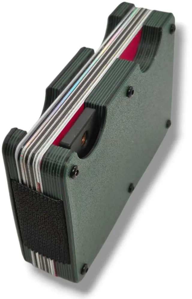 Alt view image 3 of 5 - Wallet Compatible with YubiKey 5C NFC and USB-A/USB-C  Slim Card Holder with Elastic Strap  Holds Security Keys, Bills, and 10+ Cards  Compact Minimalist Design (USB-A, Olive Green)