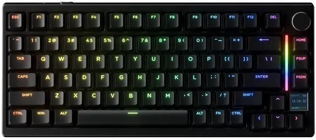 Main image of GK GAMAKAY TK75HE V2 Rapid Trigger Wireless Keyboard TFT Screen, Tri-Mode BT/2.4GHz/USB-C, 8KHz Polling Rate 0.005mm RT, Hall Effect Magnetic Switch 75% Gaming Keyboard (Black, Magnetic Mercury)