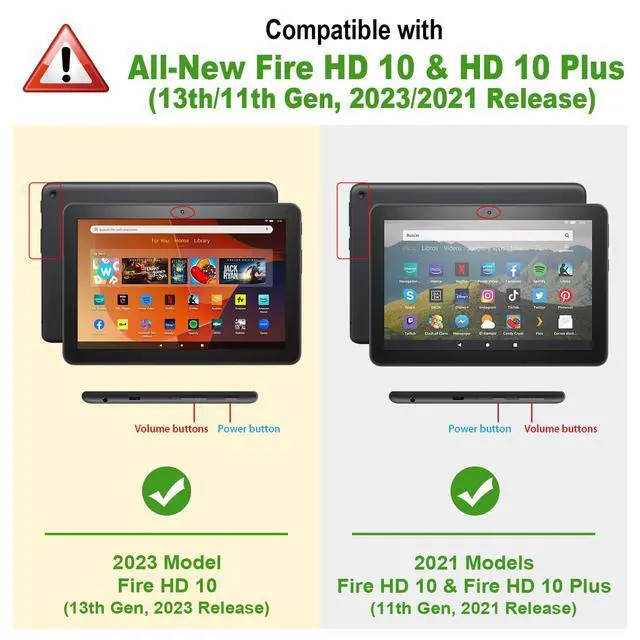 Alt view image 2 of 5 - Fintie Folio Case for All-New Amazon Fire HD 10 and 10 Plus Tablet (13th/11th Generation, 2023/2021 Release) - Slim Fit Standing Cover with Auto Sleep/Wake, Sandy Wave