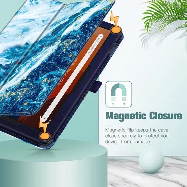 Alt view image 5 of 5 - Fintie Folio Case for All-New Amazon Fire HD 10 and 10 Plus Tablet (13th/11th Generation, 2023/2021 Release) - Slim Fit Standing Cover with Auto Sleep/Wake, Sandy Wave