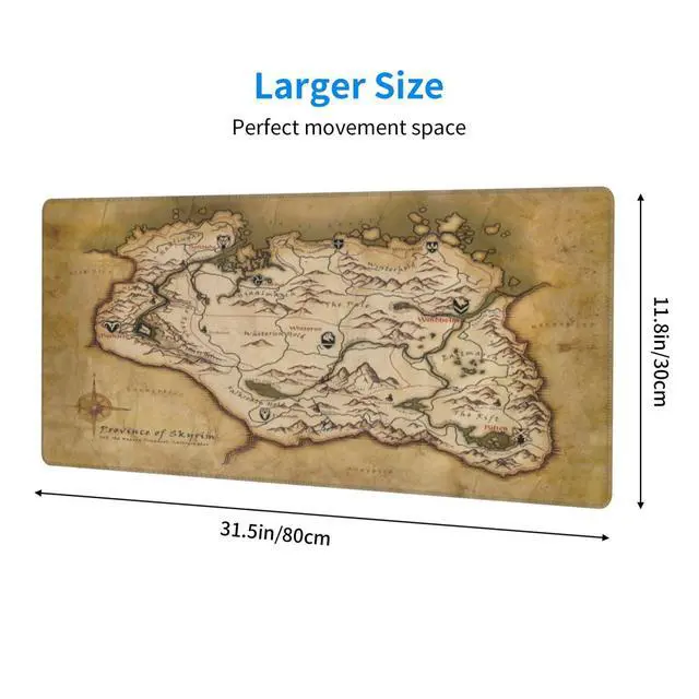 Alt view image 2 of 5 - Generic Mouse Pad Non-Slip Rubber Base Mouse Pad Waterproof Desk Writing Mat for Office Home 12x31.5in, Black5