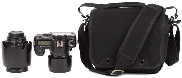 Alt view image 2 of 5 - Think Tank Photo Retrospective 5 V2.0 Small Canvas Shoulder Bag for Mirrorless or Standard DSLR, Black
