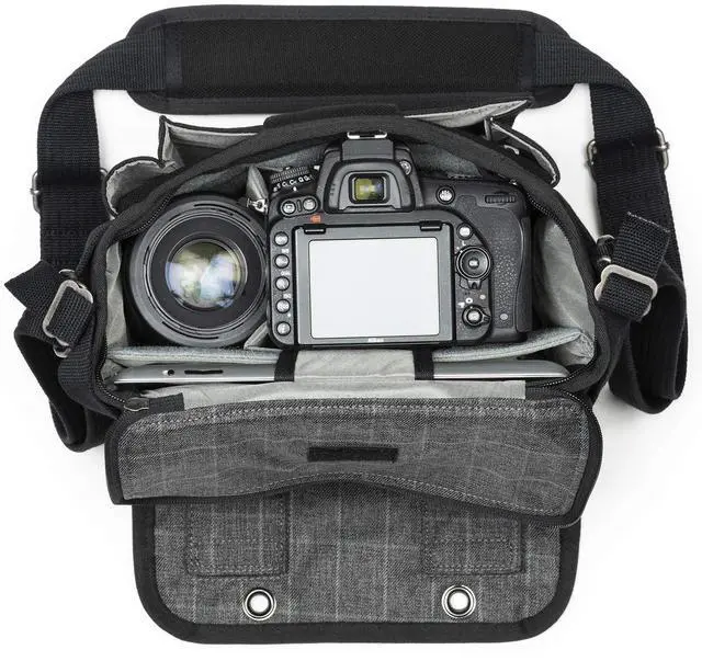 Alt view image 5 of 5 - Think Tank Photo Retrospective 5 V2.0 Small Canvas Shoulder Bag for Mirrorless or Standard DSLR, Black