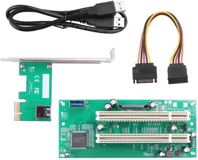 Main image of ELFJMZP PCIe 1X to Dual Pci Slot Expansion Card PCI-Express 1X Male to PCI Female Adapter for Sound Cards, Network Cards, Fax Cards, Video Capture Cards, Parallel Port Cards