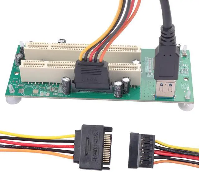Alt view image 3 of 5 - ELFJMZP PCIe 1X to Dual Pci Slot Expansion Card PCI-Express 1X Male to PCI Female Adapter for Sound Cards, Network Cards, Fax Cards, Video Capture Cards, Parallel Port Cards