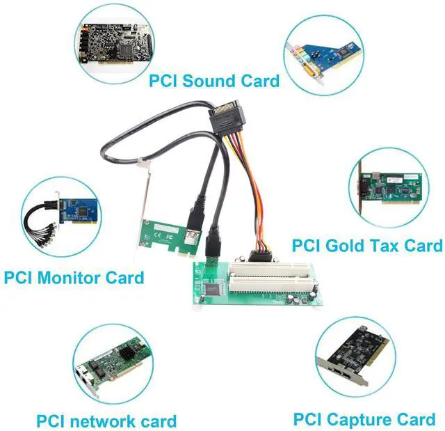 Alt view image 4 of 5 - ELFJMZP PCIe 1X to Dual Pci Slot Expansion Card PCI-Express 1X Male to PCI Female Adapter for Sound Cards, Network Cards, Fax Cards, Video Capture Cards, Parallel Port Cards
