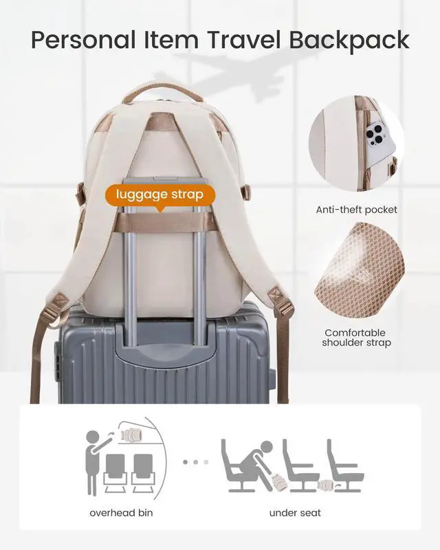 Alt view image 4 of 5 - LOVEVOOK Laptop Backpack for Women, 17-Inch Work Backpack, Back to School Bookbag for College Student Teen Girls, Casual Personal Item Travel Bag Business Computer Daypack for Teacher Nurse, Gift