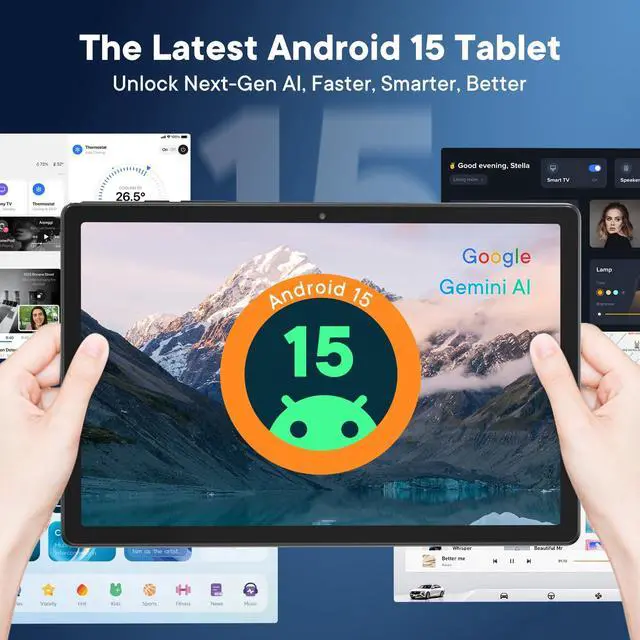 Alt view image 4 of 5 - HAOVM 8 Inch Tablet Android 15,4G SIM Unlocked Tablet, Octa-Core CPU 2.0GHz, 12 GB+64 GB, TF Expandable, IPS Display, 5G WiFi, 5MP+8MP Dual Cameras,5100mAh, GPS, Blue Case