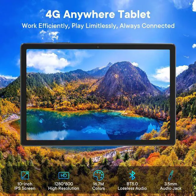Alt view image 5 of 5 - HAOVM 8 Inch Tablet Android 15,4G SIM Unlocked Tablet, Octa-Core CPU 2.0GHz, 12 GB+64 GB, TF Expandable, IPS Display, 5G WiFi, 5MP+8MP Dual Cameras,5100mAh, GPS, Blue Case