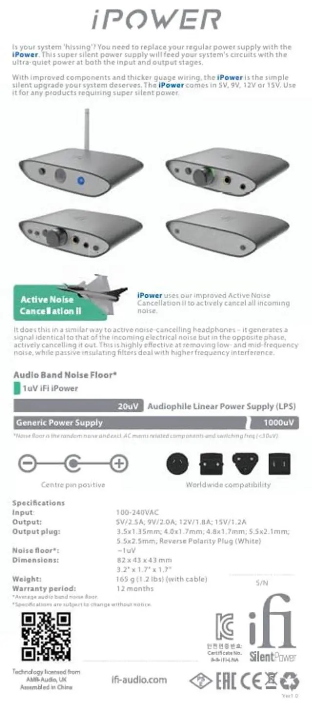 Alt view image 5 of 5 - iFi SilentPower iPower2 - Low Noise DC Power Supply - Upgrade Your Audio/Video/Electronics (9V / 2A)