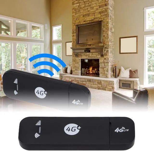 Alt view image 2 of 5 - 4G LTE Router, Portable Mobile 4G USB, 150Mbps USB Adapter, Strong Network Adapter for Laptop Computer, Desktop, 4G LTE Modem (Black)