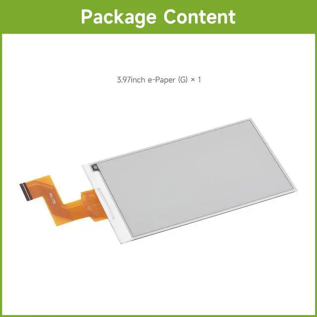 Alt view image 2 of 5 - Waveshare 3.97inch E-Paper Display, E-Ink Display, 800 × 480 Pixels, Red/Yellow/Black/White, SPI Interface, Standard Raspberry Pi 40PIN GPIO Header, Raw Display, Without Driver Board