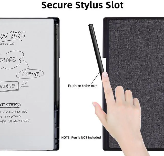 Alt view image 2 of 5 - WALNEW Case for Remarkable 2 Tablet with Pen Holder & Built-in Magnet, Lightweight PU Leather Book Folio Protective Cover Only for 10.3" Remarkable 2 Original Paper Tablet 2020 Released