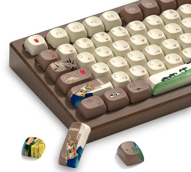 Main image of COSTOM Cute PBT Keycaps - Custom Japanese Fuji MOA Profile Keyboard Key Caps 60 65 75 100 Percent, Colorful Dye-sub Round PBT Keycap Set(132 Keys) for Full-size/TKL/75%/65%/60% Mechanical Keyboard