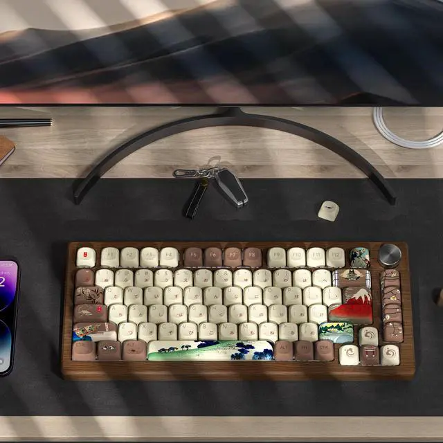 Alt view image 3 of 5 - COSTOM Cute PBT Keycaps - Custom Japanese Fuji MOA Profile Keyboard Key Caps 60 65 75 100 Percent, Colorful Dye-sub Round PBT Keycap Set(132 Keys) for Full-size/TKL/75%/65%/60% Mechanical Keyboard