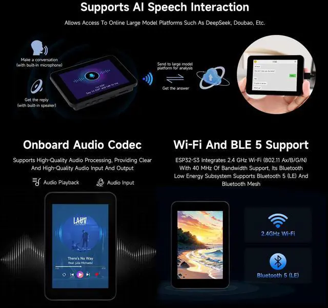 Alt view image 5 of 5 - Waveshare ESP32-S3 3.5inch Capacitive Touch Display, 320x480 IPS, 262K Colors, Camera Interface, Supports Wi-Fi & Bluetooth 5, ESP32 Development Board with Display