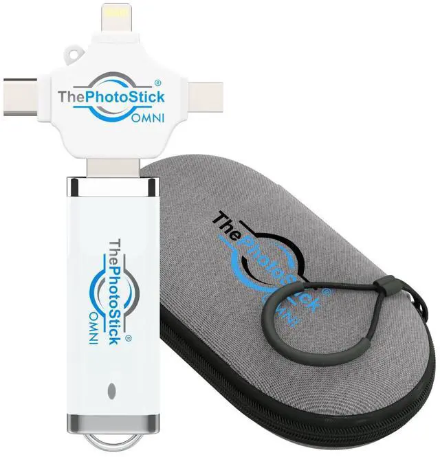 Main image of ThePhotoStick® Omni 64GB + Protective Case | Secure Photo & Video Backup and Transfer | Digital File Organization | USB & Multiport Connection for Phones, Tablets and Computers | Water Resistant Case