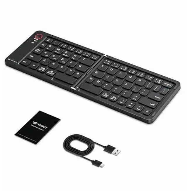 Alt view image 3 of 5 - Foldable Bluetooth Keyboard, Ultra-Thin Portable Wireless Keyboard with Backlit, Lightweight for Laptop, iPad, iPhone, Android, Windows, Mac