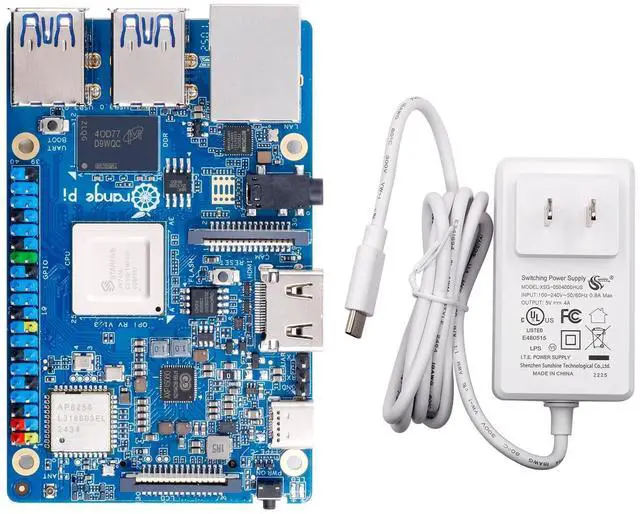 Main image of Orange Pi RV 2GB/4GB/8GB LPDDR4 RISC-V Single Board Computer with StarFive JH7100 4-Core 64-Bit Processor, Wi-Fi 5.0/Bluetooth 5.0, Development Board Run Linux/Debian(8GB+Power Supply)