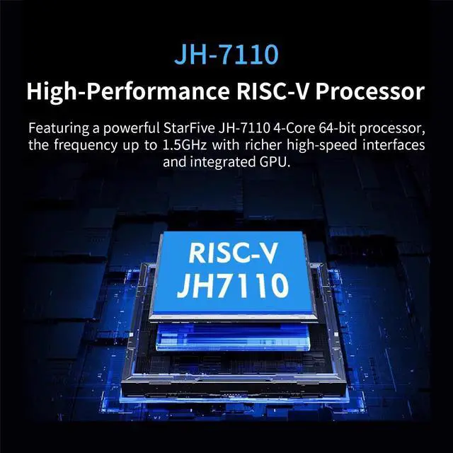 Alt view image 3 of 5 - Orange Pi RV 2GB/4GB/8GB LPDDR4 RISC-V Single Board Computer with StarFive JH7100 4-Core 64-Bit Processor, Wi-Fi 5.0/Bluetooth 5.0, Development Board Run Linux/Debian(8GB+Power Supply)