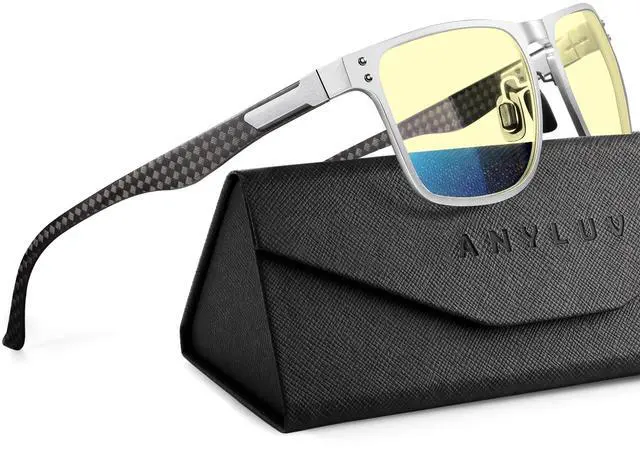 Main image of ANYLUV Blue Light Glasses Men/Women, Al-Mg Metal Computer Blue Light Blocking Glasses, Relieve Eyestrain and Eye Protection