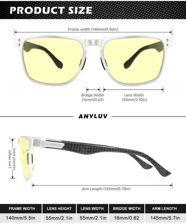 Alt view image 4 of 5 - ANYLUV Blue Light Glasses Men/Women, Al-Mg Metal Computer Blue Light Blocking Glasses, Relieve Eyestrain and Eye Protection