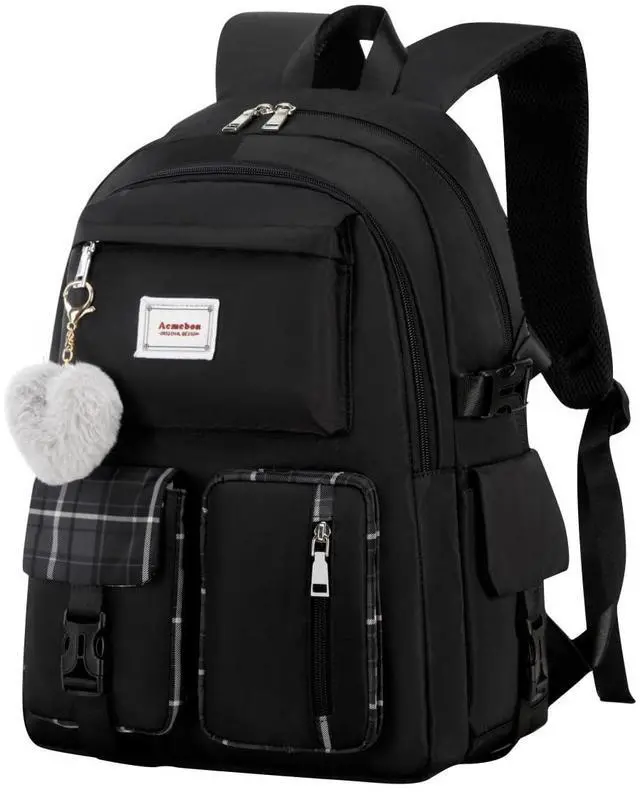 Alt view image 2 of 5 - Acmebon Girl Roomy Fashion Laptop Backpack Casual Daily Backpack for Women Black