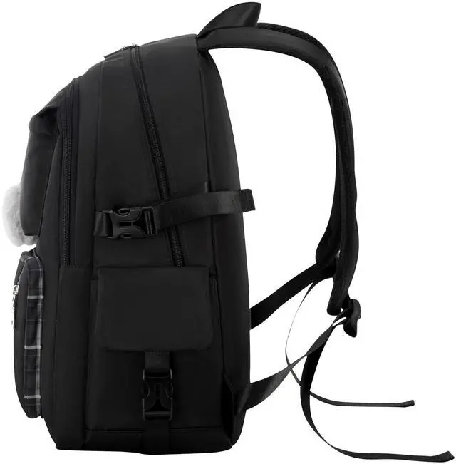 Alt view image 3 of 5 - Acmebon Girl Roomy Fashion Laptop Backpack Casual Daily Backpack for Women Black