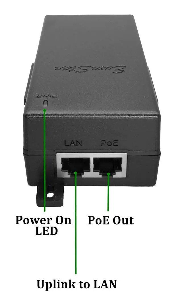 Alt view image 3 of 5 - EverStar iPoE-35W56GDW-at Gigabit | 9-36V DC in | 56V 0.625A/35W DC PoE+ Out | DC-DC convertor + 802.3at PoE+ Mode A&B Injector for ePMP2000/3000, Force400/425, Q61 | Black