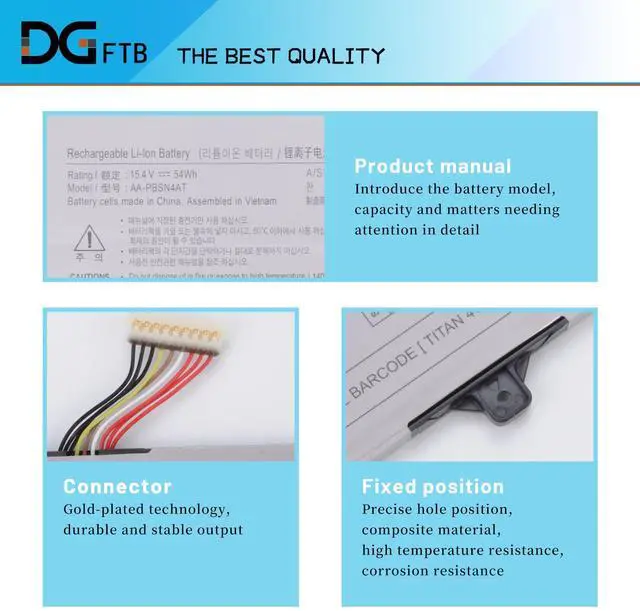 Alt view image 2 of 5 - DGFTB AA-PBSN4AT New Laptop Battery Replacement for Samsung Galaxy Book Series NP750TDA NP755XDA NP750TDA-XD1US NP750TDA-XD2US 4ICP5/43/97 BA43-00391B 15.4V 54Wh