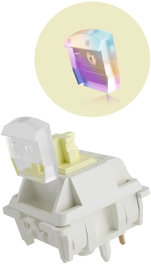 Alt view image 2 of 5 - GATERON Creamy Linear Silent Keyboard Switch for Mechanical Gaming Keyboard, 5-Pin 45gf Quiet Pre-Lubed Switches with Standard MX Structure (108pcs)