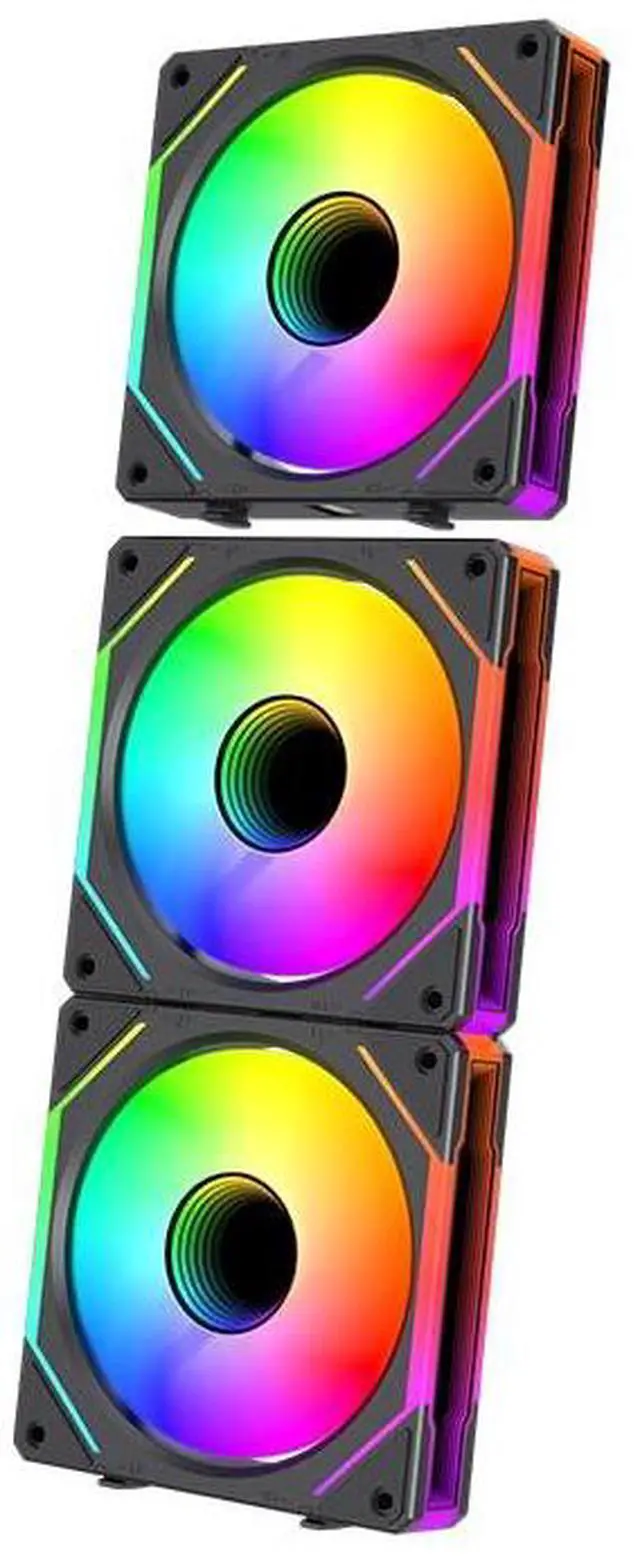 Main image of Computer Case Fans Reverse 120mm ARGB - 5V 3Pin PWM Daisy Chain, Infinity Mirror Module for PC Cases & Liquid Cooling (Black)