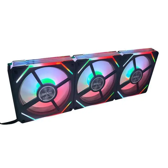 Alt view image 4 of 5 - Computer Case Fans Reverse 120mm ARGB - 5V 3Pin PWM Daisy Chain, Infinity Mirror Module for PC Cases & Liquid Cooling (Black)