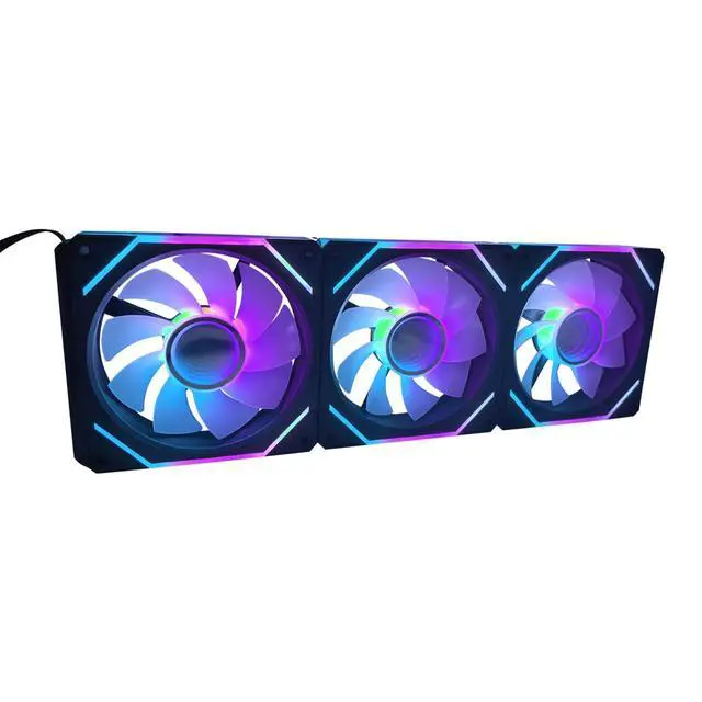 Alt view image 5 of 5 - Computer Case Fans Reverse 120mm ARGB - 5V 3Pin PWM Daisy Chain, Infinity Mirror Module for PC Cases & Liquid Cooling (Black)