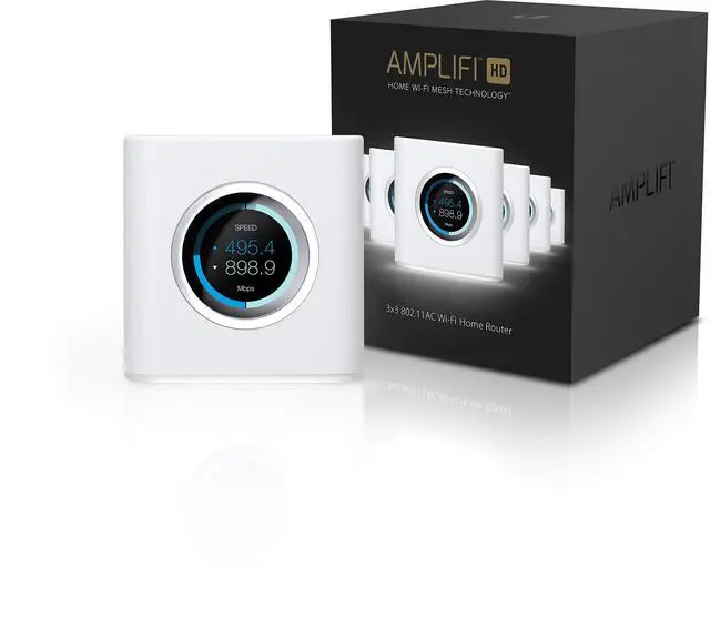 Alt view image 3 of 5 - AmpliFi HD Wifi Router by Ubiquiti Labs, Seamless Whole Home Wireless Internet Coverage, HD Wifi Router with Touchscreen Display, 4 Gigabit Ethernet, 1 WAN Port, Ethernet Cable, Expandable Mesh System