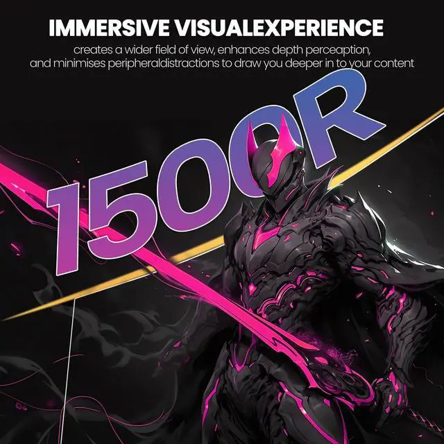 Alt view image 5 of 5 - CRUA 34" Curved Gaming Monitor, WQHD 3440x1440, 120Hz Computer Monitors, 1500R VA Screen, 120% sRGB, AMD FreeSync, Blue Light Filter, HDMI 2.0 & DP 1.4, Wall Mountable Installs- White