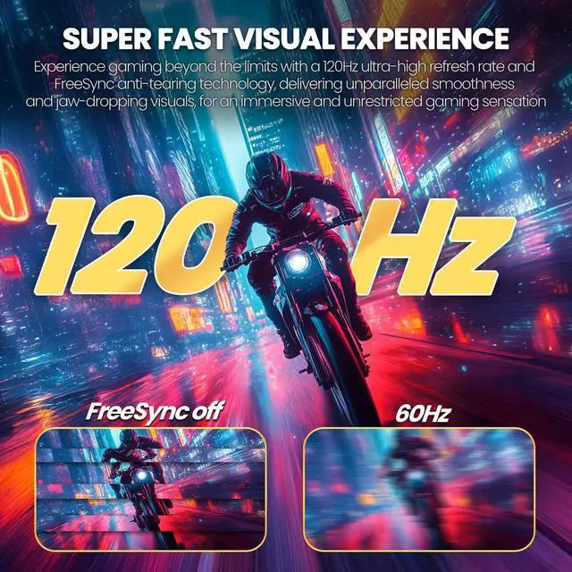 Alt view image 4 of 5 - CRUA 34" Curved Gaming Monitor, WQHD 3440x1440, 120Hz Computer Monitors, 1500R VA Screen, 120% sRGB, AMD FreeSync, Blue Light Filter, HDMI 2.0 & DP 1.4, Wall Mountable Installs- White