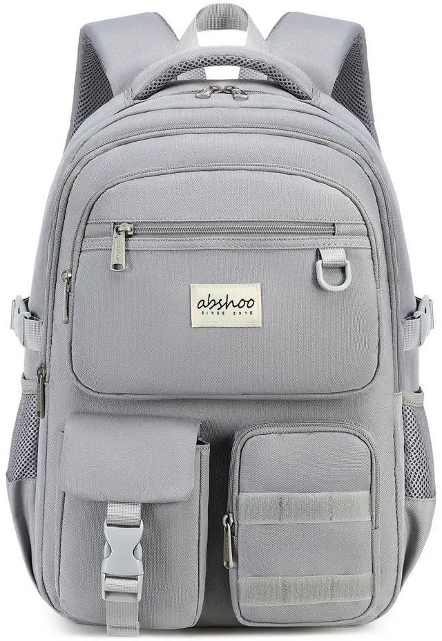 Main image of abshoo Large Heavy Duty Backpack For School College Bookbag Casual Multi Pocket Travel Backpacks (Grey)
