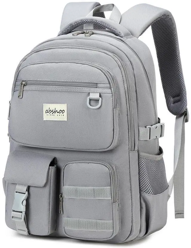 Alt view image 2 of 5 - abshoo Large Heavy Duty Backpack For School College Bookbag Casual Multi Pocket Travel Backpacks (Grey)