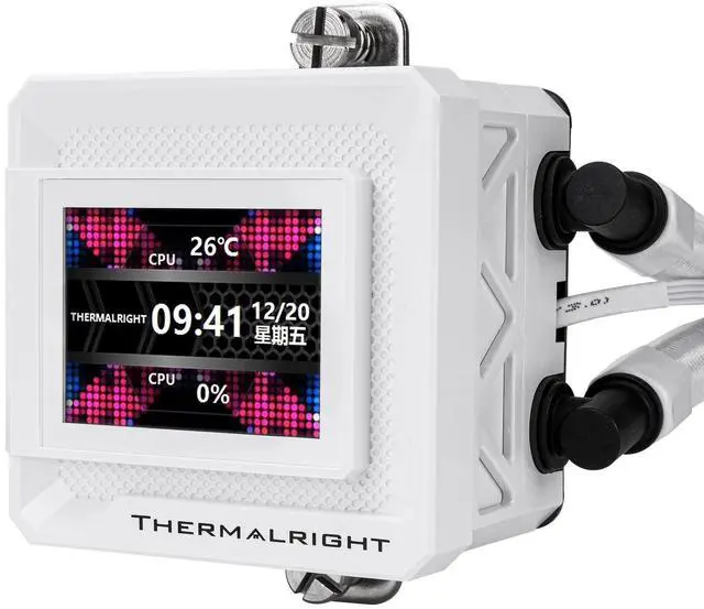 Alt view image 2 of 5 - Thermalright FW SE 240 ARGB White CPU Water Cooler with 2 PWM ARGB Fans with 2000RPM,IPS LCD Screen with 320*240 Resolution,Liquid CPU Cooler with 2-in LCD Display,PC Cooler for AM5,Intel LGA1851/1700